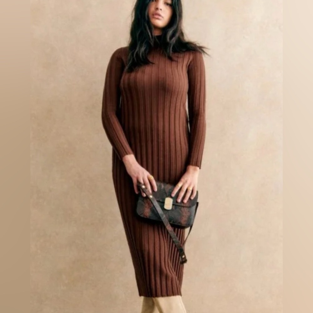 NWOT SEZANE KATRINA DRESS EXCLUSIVE CAMEL BROWN SIZE XS